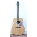 A Levin acoustic guitar, natural wood finish, 44cm neck