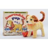 A battery operated Somersaulting Pup, with bark, original box