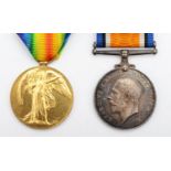 WWI medals, pair, War and Victory, awarded to 46797 Pte. H.S. Johnson, K.R.R.C.
