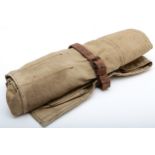 A WD field tool pouch, canvas with pocketed interior, with 'Tools 40mm' stamp, leather buckled strap