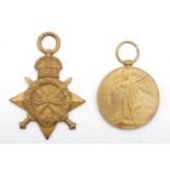 WWI medals, pair, 1914-15 Star and Victory, awarded to 3174 Pte. E.W. Beecroft 14 London