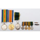 WWI group of three of four, War, Victory, Territorial Efficiency Medal, Territorial War Medal (