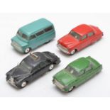 Four Corgi die-cast cars, to include a Riley Pathfinder, a Ford Consul, Vauxhall Velox and a Bedford