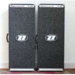 A pair of Dynacord S60 speaker columns, with leather carry handles, 46 x 117 x 25cm (2)