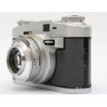A Graphic 35 35mm film camera, with a Graflex Graflar 50mm f3.5 lens