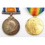 WWI medals, pair, War and Victory, awarded to 18075 Pte. J.W. Brown, Royal Warwickshire Regiment