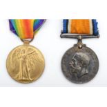 WWI medals, pair awarded to 35535, Pte. H. Moston, Leicestershire Regiment