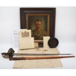 WWI collection related to 2nd Lt. W.E. Cuming, to include a George V officers sword, the 83cm etched