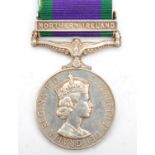 ERII Campaign Service Medal, Northern Ireland bar, awarded to 25013485 Pte. B.R. Waterman Light
