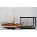 Two scale models of ships, to include a Trotamares, Barcelona, Spanish fishing vessel, 82 x 24 x