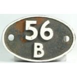 An oval cast iron shed plate, '56B Ardsley'.