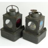 An 'L.N.E.R.' signal lamp, complete with burner and another without burner. (2)