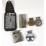 Three Trench Art petrol cigarette lighters, together with three later pocket examples. (6)