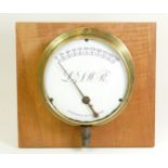 A brass cased London & South West Railway locomotive steam pressure gauge, enamel face marked 'L.W.