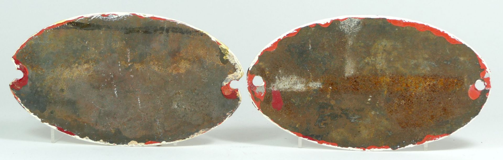 Two oval cast iron wagon builders plates, 'Hurt Nelson & Co Ltd, Motherwell Builders 1937'. (2) - Image 2 of 2