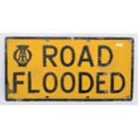 An AA ROAD FLOODED alloy sign, 30.5 x 61cm.