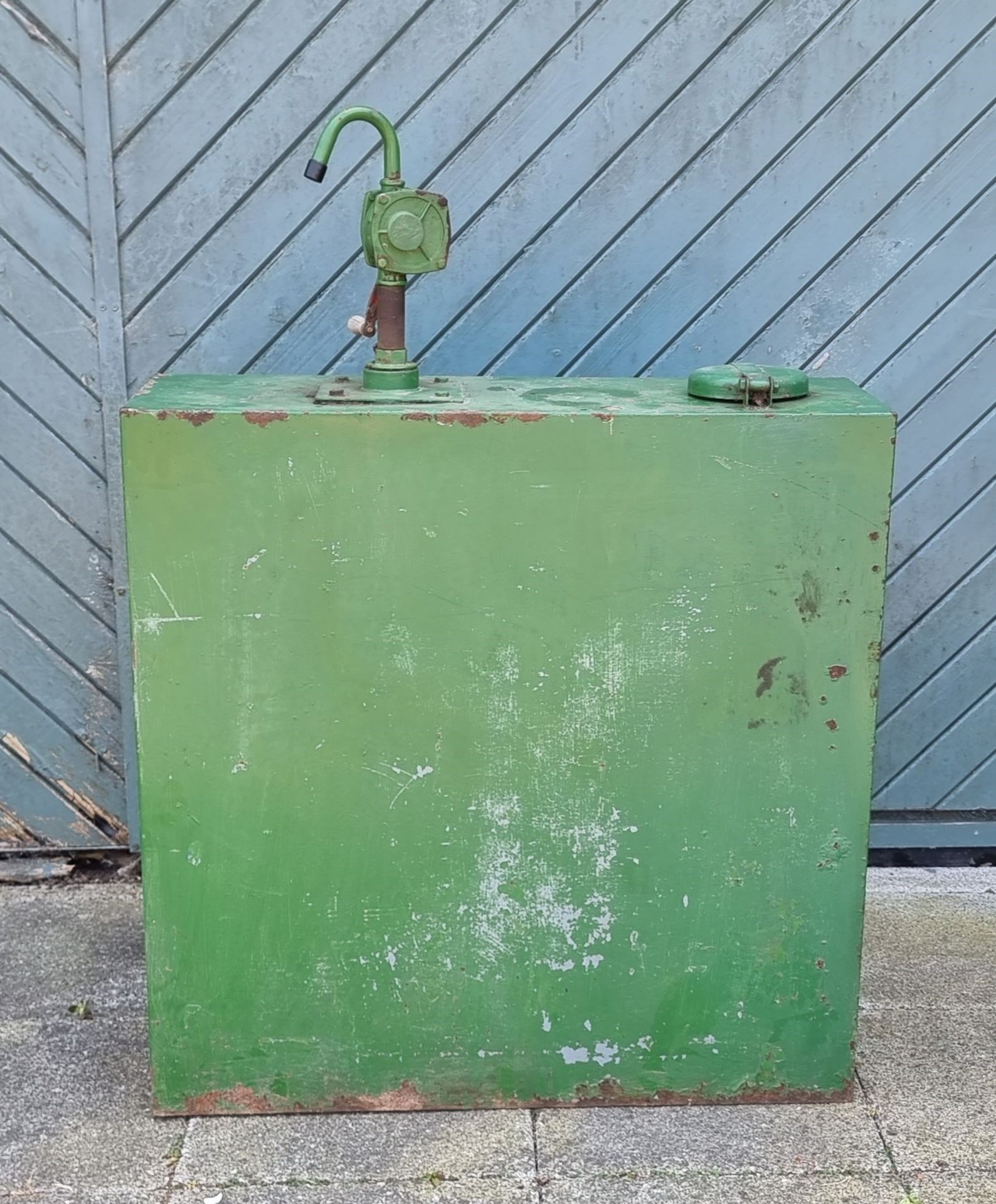 A Castrol green oil dispenser