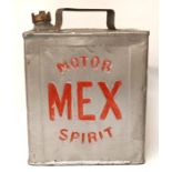 A Motor Mex Spirit 2 gallon petrol can with cap