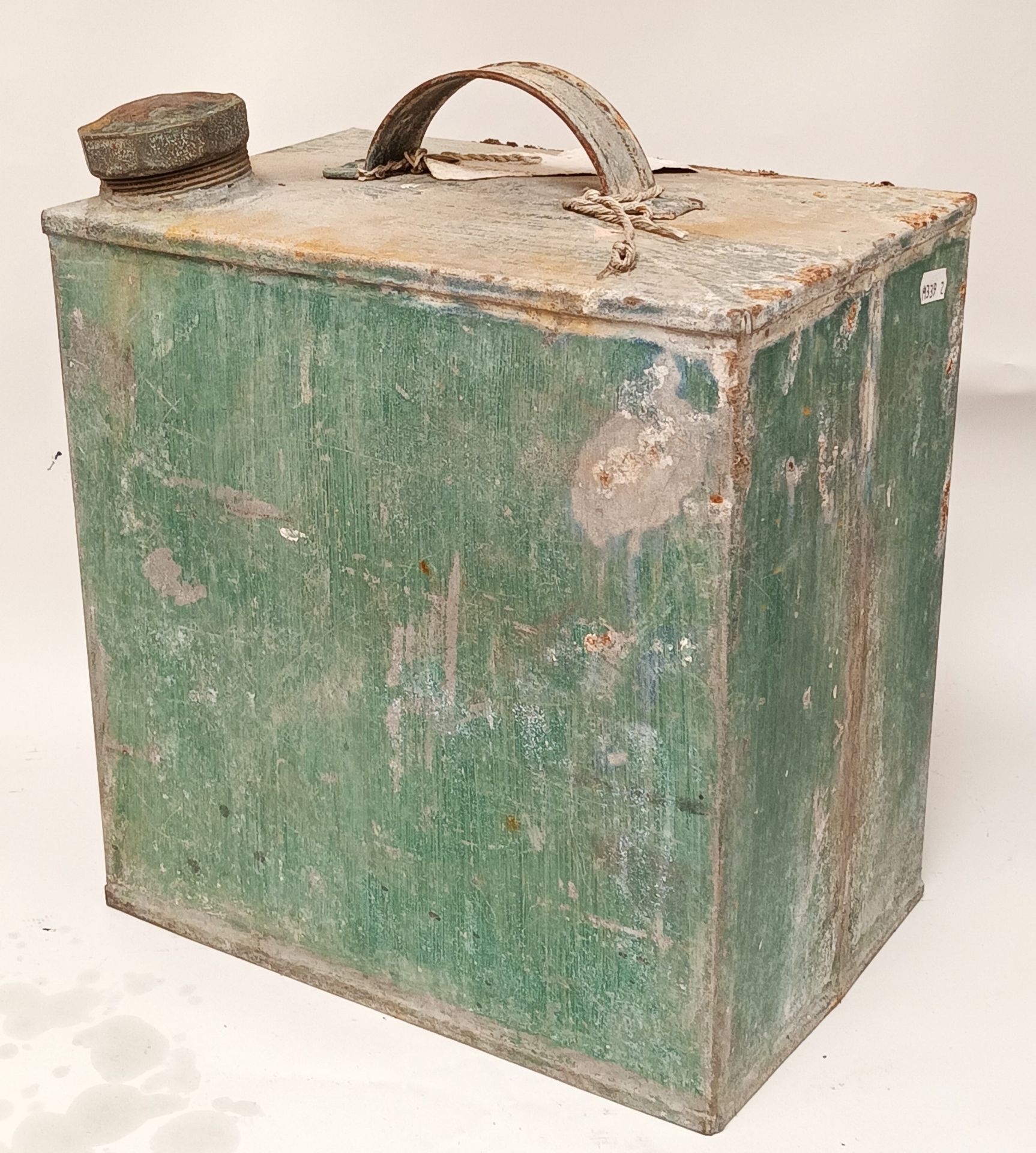 A Vintage petrol can, with lead soldered seams, cap - Image 2 of 2