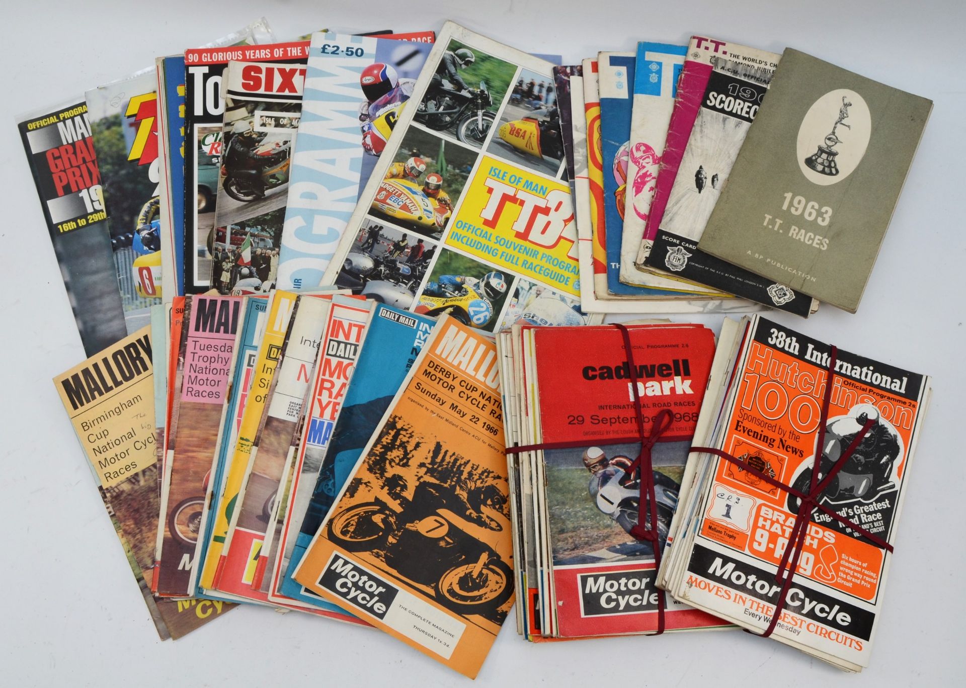 Isle of Man TT race programs, 1963,, 65, 67, 68, 69, 70, 84, 88, 90, 95 and Manx 1997, together with