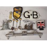 A Jaguar leaping cat mascot and other motoring artefacts