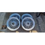 A set of four Austin Healey 3000, and others, wire wheels, shot blasted and powder coated