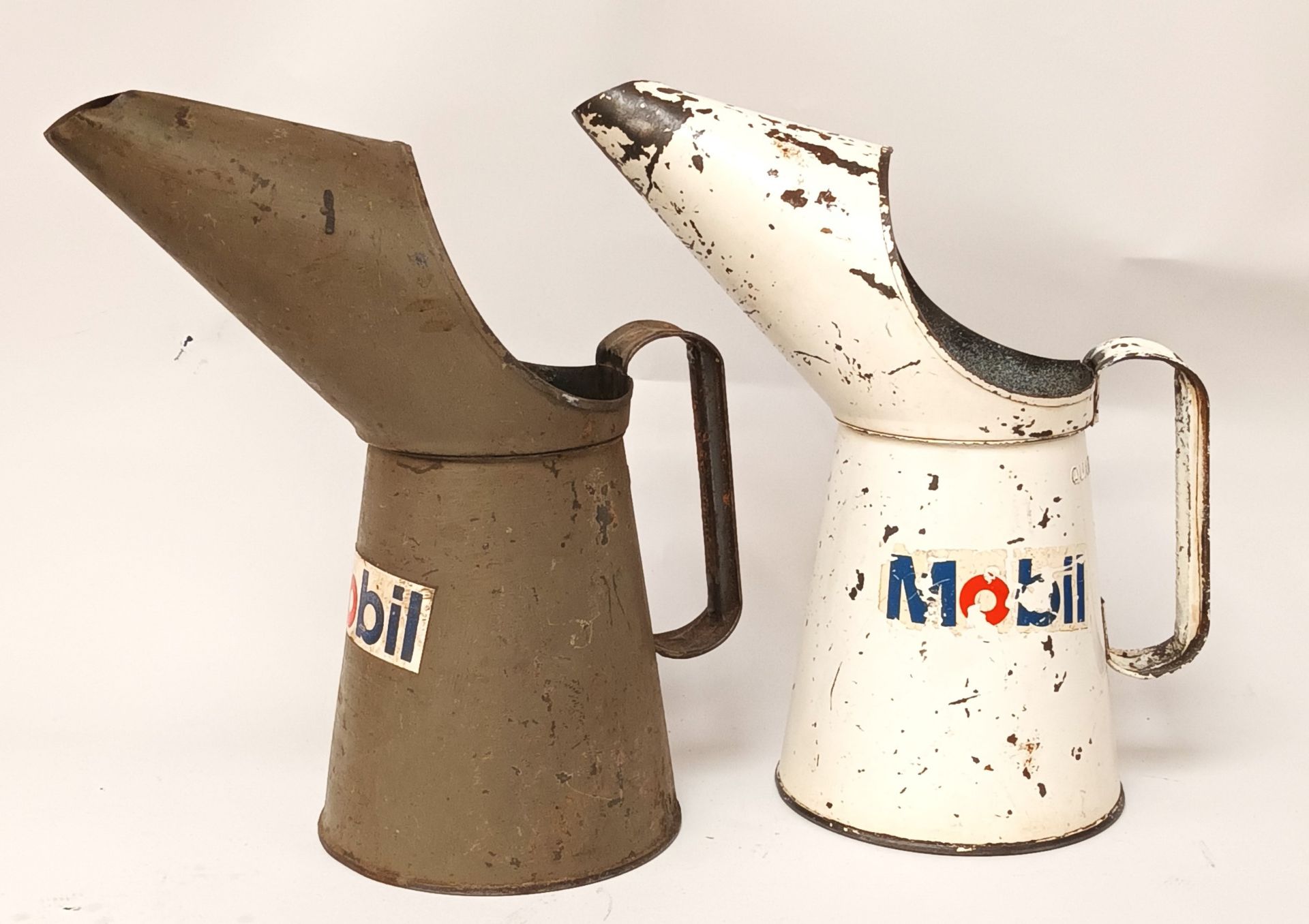 Two Mobil quart oil jugs - Image 2 of 2