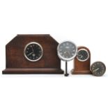 A Smith N motor car clock, a Jaeger clock, and two smaller clock (4).