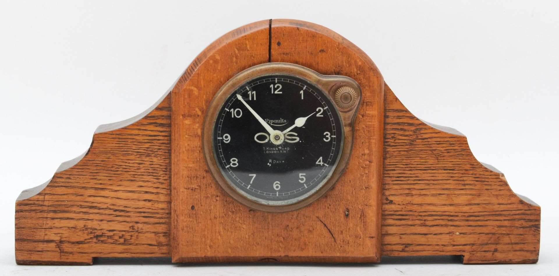 A Ripaults OS vintage brass 8 day motor car clock