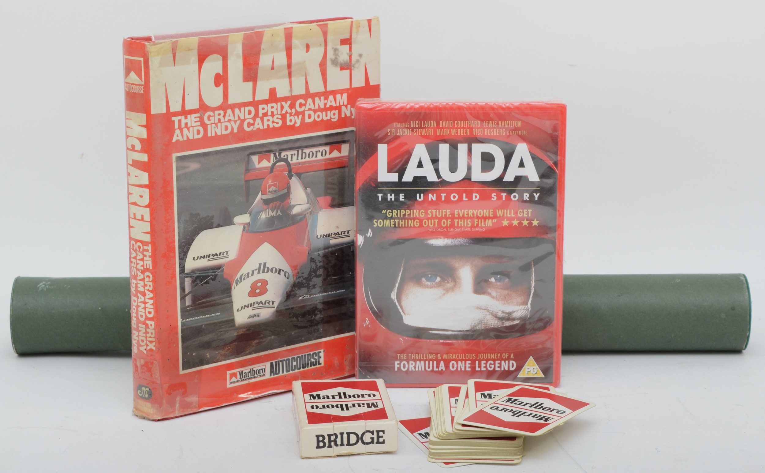 Niki Lauda interest; McLaren; The Grand Prix, Can-Am and Indy Cars by Doug Nye, 1984, signed by