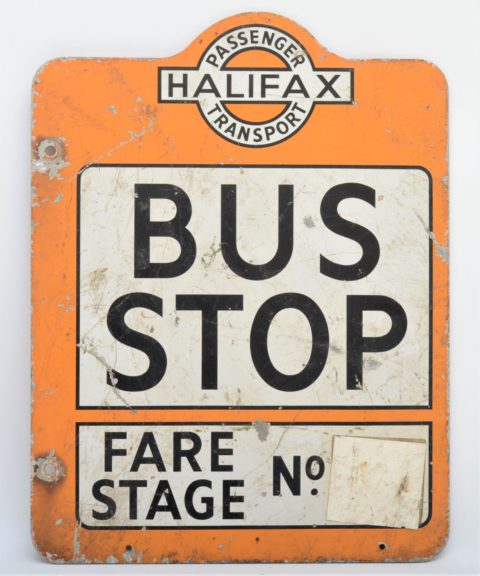 A Halifax Passenger Transport BUS STOP double sided alloy sign, 44.5 x 33.5cm - Image 2 of 2