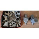 Two Amal carbs, 689/205 and 389/45 together with other spares