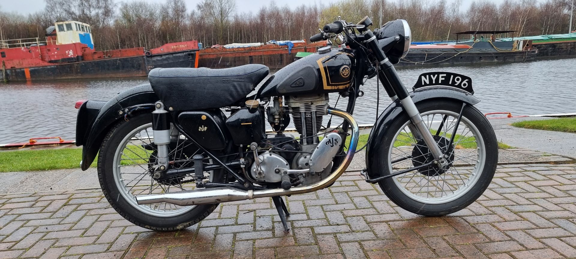 1953 AJS 16M, 349cc. Registration number NYF 196. Frame number overpainted. Engine number 53/16M/