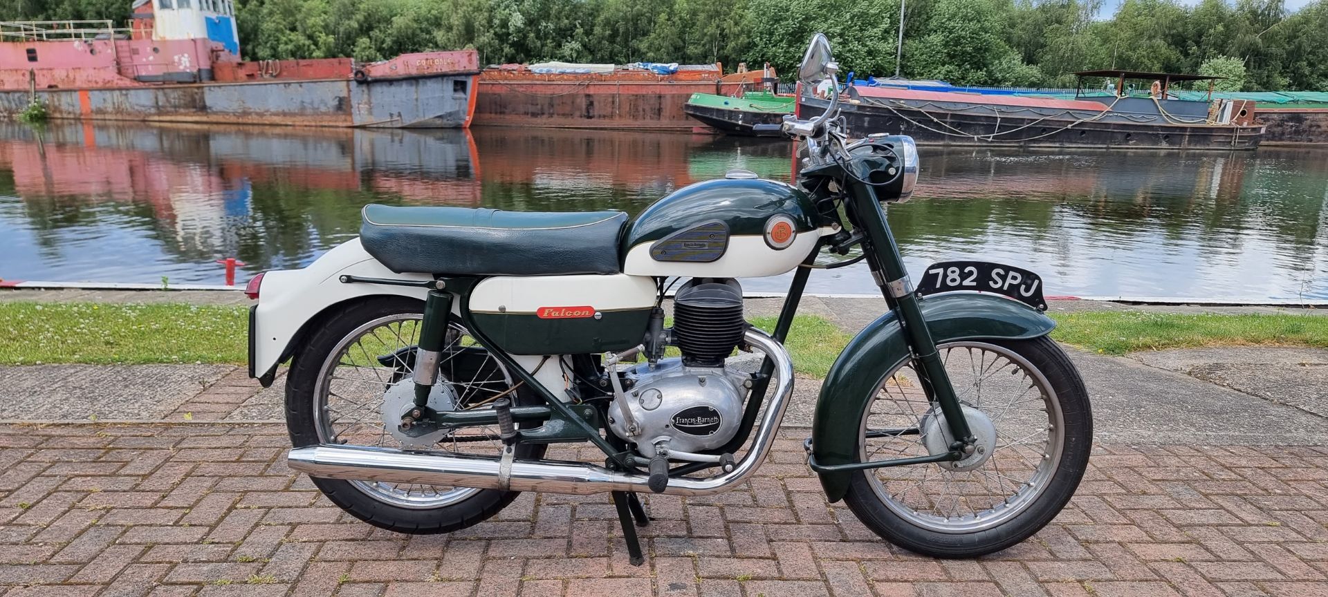 1961 Francis Barnett Falcon 87, 199cc. Registration number 782 SPJ (non transferrable). Frame number