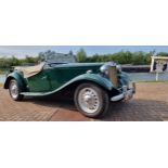 1951 MG TD/C, Mk 2, 1250cc. Registration number KAS 395 (non transferrable). Chassis number TD/