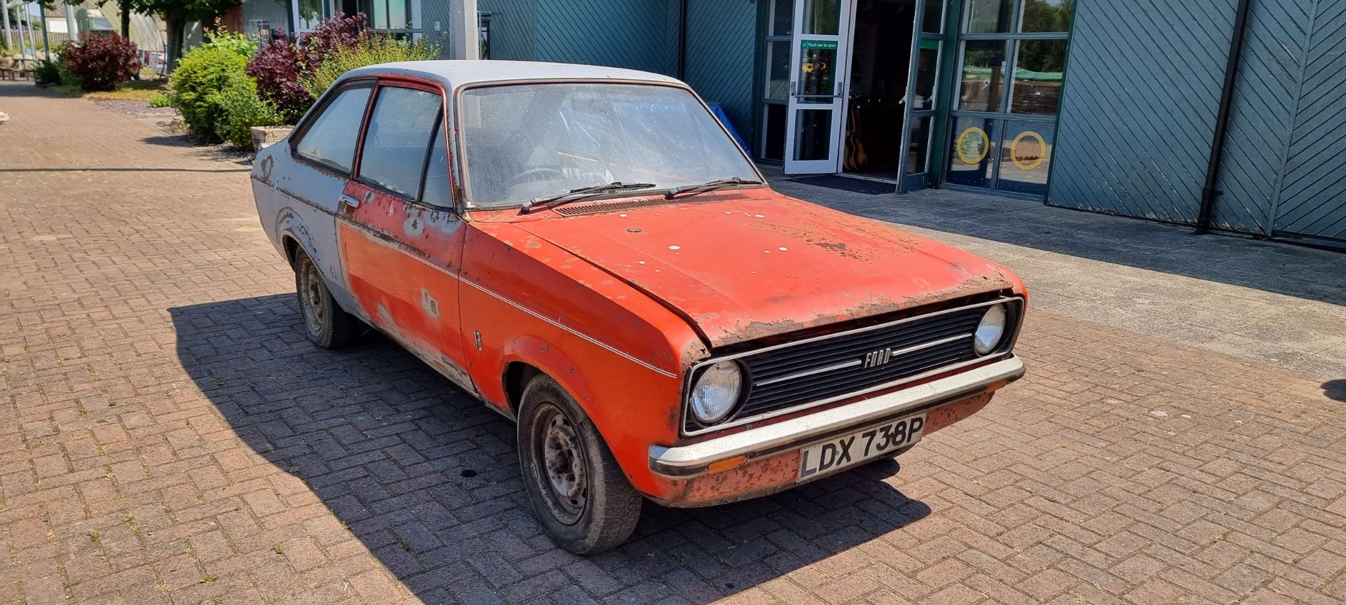 1975 Ford Escort 1.3L, 2 door, 1298cc, project. Registration number LDX 738P. Chassis number