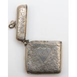 A Victorian silver vesta case, Birmingham 1900, 29.7gm