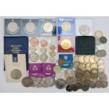 Four £5 coins, a Festival of Britain crown, fourteen other crowns, twenty commemorative £2 coins,