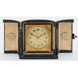 Zenith, a gilt metal gilt metal travel alarm clock, 55 x 54mm, cased