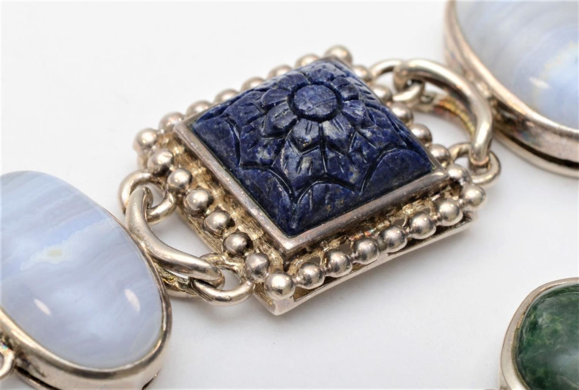 Whitney Kelly, two silver and gemstone set bracelets, 101gm - Image 2 of 2