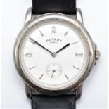 Rotary, a silver manual wind wristwatch, Birmingham 1998, 33mm, original strap and clasp