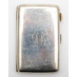 A silver cheroot case, Birmingham 1919, 8.5 x 5cm, 71.5gm