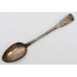 A George III silver fiddle pattern basting spoon, no maker, London 1814, 29cm, 121gm