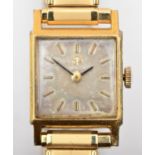 Omega, a gold plated manual wind ladies wristwatch, 17 jewel cal 484 movement