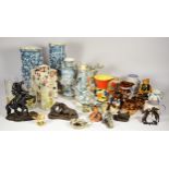 A collection of ceramics, glassware and homewares, to include Capodimonte vases, lusterware jugs,