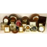 A collection of mid 20th century and later mantel clocks and wall clocks, to include Smiths