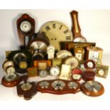 A collection of mid 20th century and later traveling clocks, novelty clocks and mantel clocks,