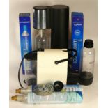 A SodaStream, with two bottles and four gas canisters, together with a Krups Nespresso machine,