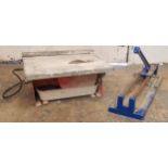 A collection of hand power tools and others, to include, a Ferm TZ-700 electric 240v tile cutter,