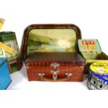 A collection of early 20th century advertising tins, to include a toffee tin in the form of a